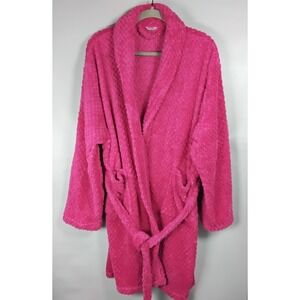 Mayfair Ladies Soft Plush Bathrobe Set with Eye Mask One Size Fits Most Pink